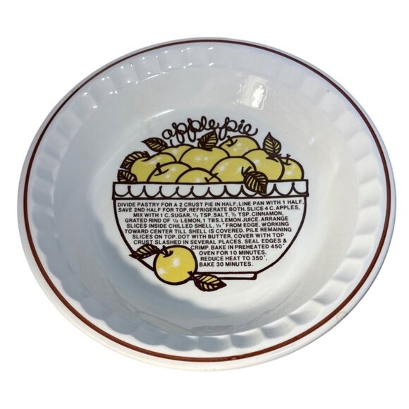 Apple Pie Recipe Plate Sunnycraft Sunstone Pie Baker 10.5" Korea - Picture 1 of 8